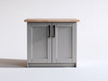 Buffet - bois - 104x40x79 cm - gris-bois naturel - style contemporain