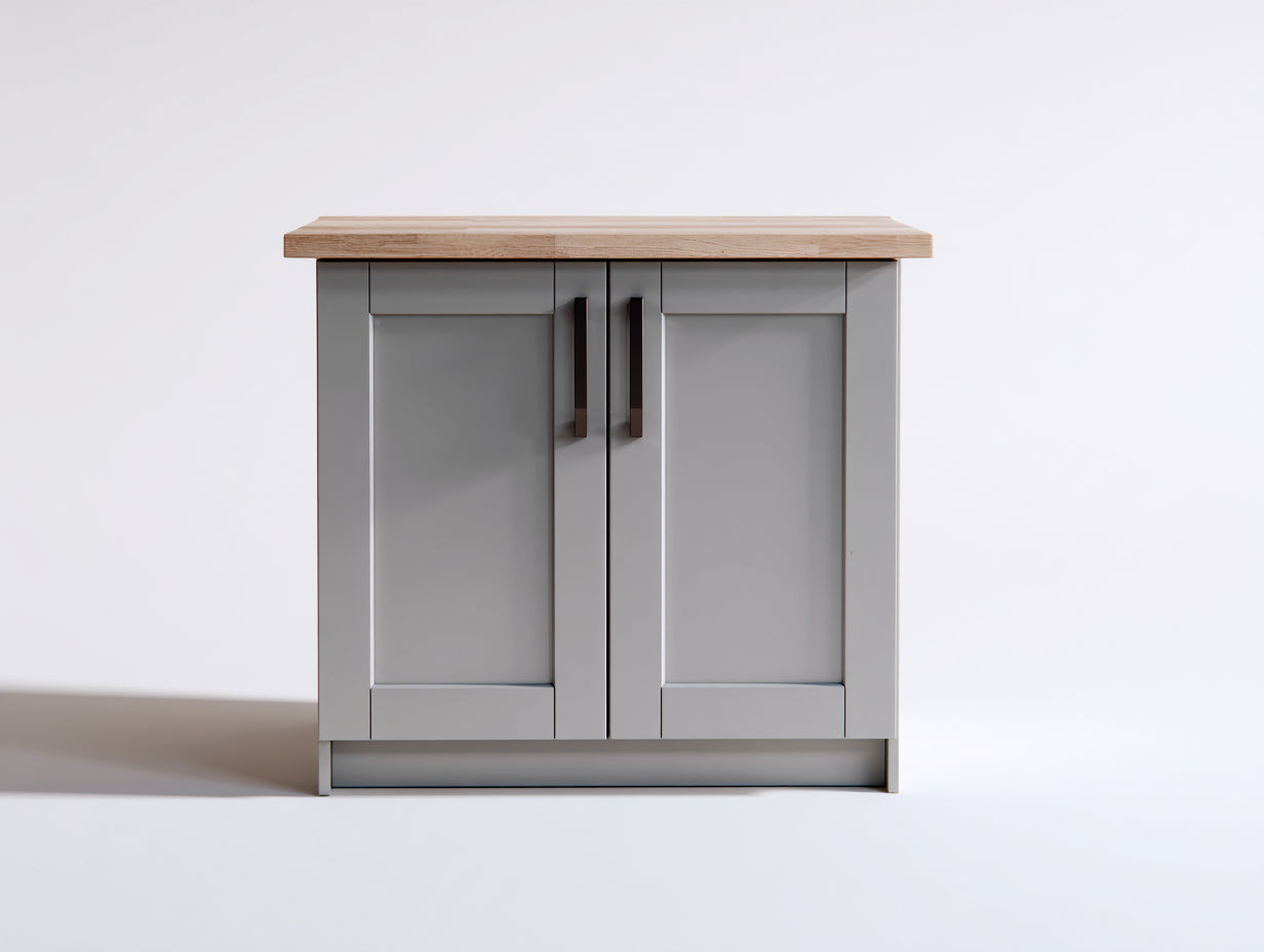 Buffet - bois - 104x40x79 cm - gris-bois naturel - style contemporain
