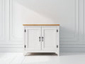 Buffet - bois - 105x38x76 cm - blanc-bois naturel - style campagne moderne