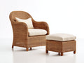 Fauteuil en rotin - rotin-textile-bois - 86x82x94 cm - miel naturel-crème-bois brun - style lounge naturel