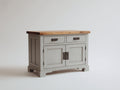 Buffet - bois - 118x45x80 cm - gris clair-bois naturel - style rustique