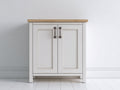 Buffet - bois - 108x39x79 cm - blanc-bois naturel - style campagne moderne