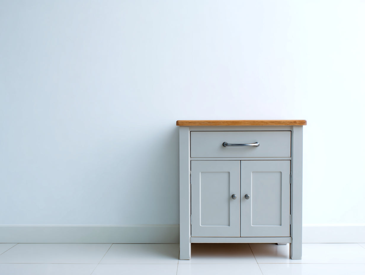 Buffet - bois - 82x38x78 cm - gris-bois naturel - style campagne moderne