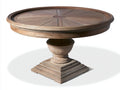 Table de jardin - bois massif - 122x122x76 cm - marron naturel - style rustique
