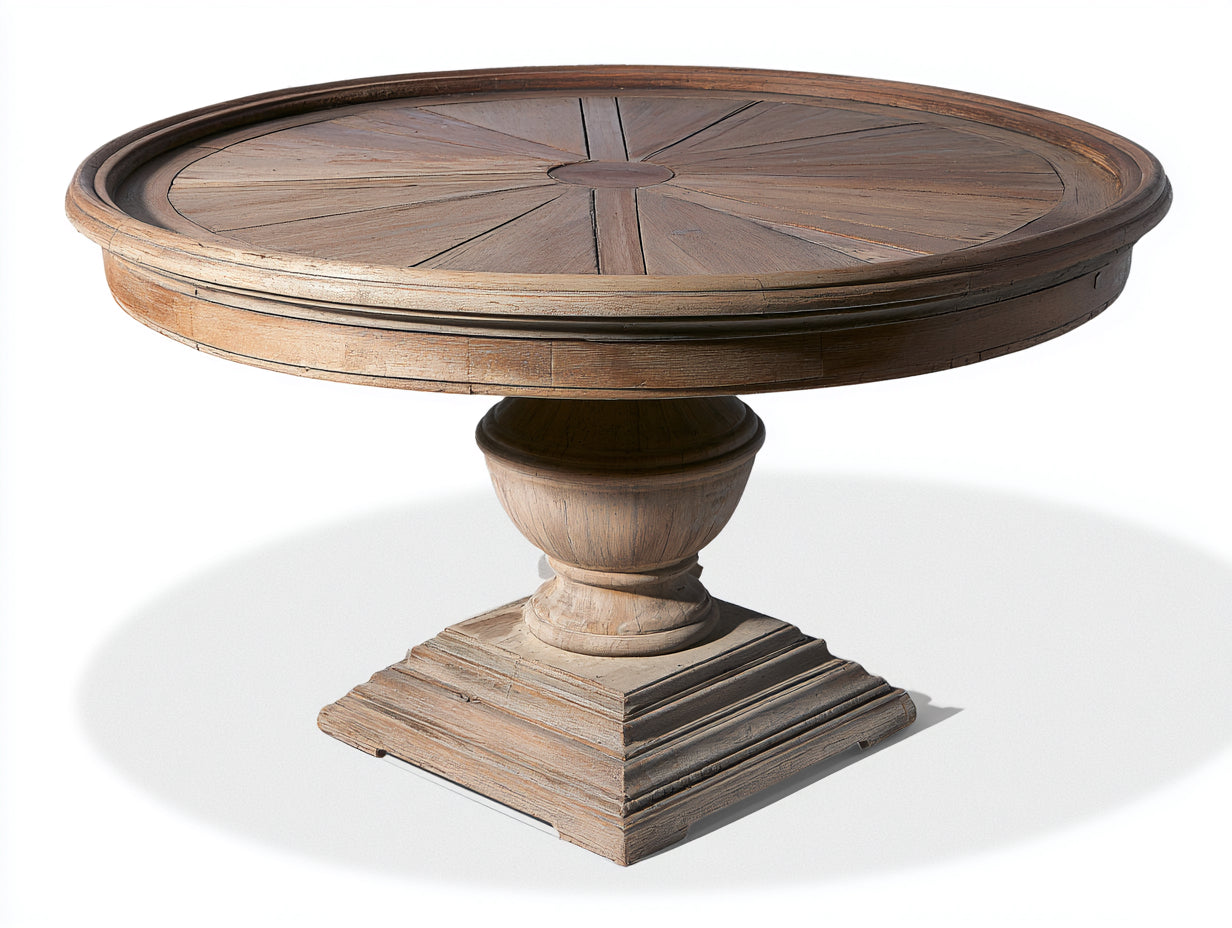 Table de jardin - bois massif - 122x122x76 cm - marron naturel - style rustique