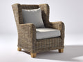 Fauteuil en rotin - rotin-textile-bois - 90x87x104 cm - gris naturel-gris clair-bois clair - style lounge naturel