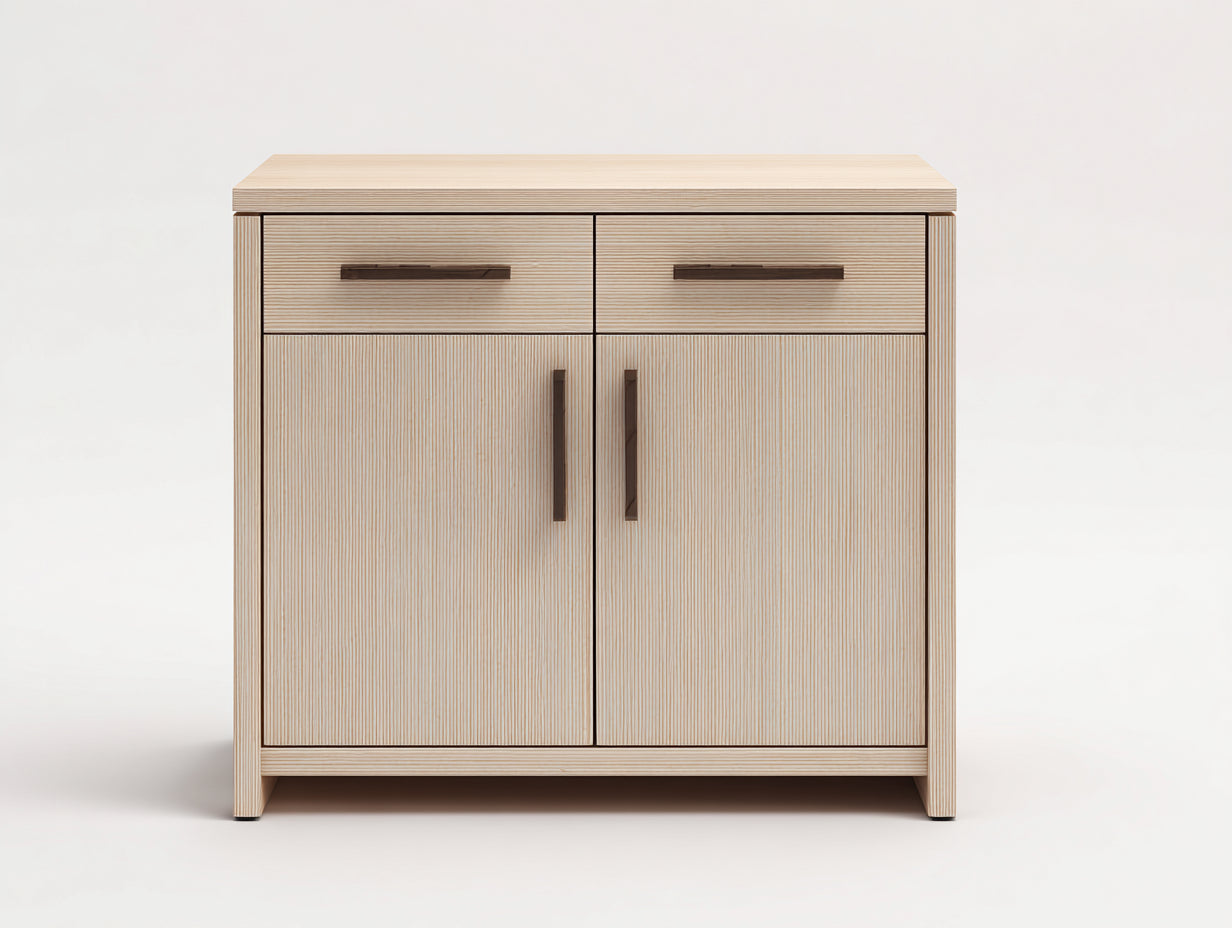 Buffet - bois - 115x42x88 cm - bois clair - style contemporain