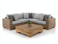 Canapé de jardin-rotin-tissu-bois-280x280x85 cm-naturel-beige-style moderne extérieur