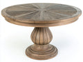 Table de jardin - bois massif - 118x118x77 cm - brun grisé - style vintage