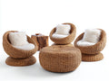 Canapé de jardin-rotin-tissu-75x75x80 cm-beige-naturel-style lounge extérieur