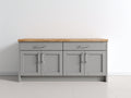 Buffet - bois - 150x45x85 cm - gris-bois naturel - style contemporain